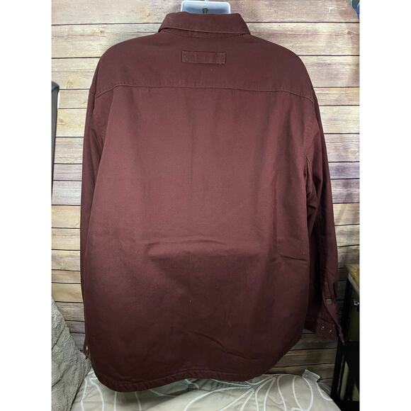 Duluth Trading Co Canvas Coat – Men’s 2XL Tall, Maroon Flannel-Lined Workwear - Picture 3 of 9